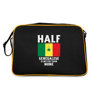 La moitié du Sénégal vaut mieux que pas de drapeau national - Sac Retro - noir/or - Dos
