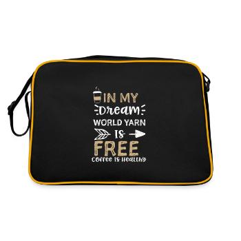 In My Dream World Yarn Is Free C... - Retro Bag - black/gold - Back