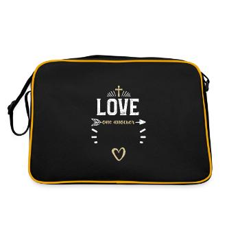 Love one another - Jesus - Retro Bag - black/gold - Back