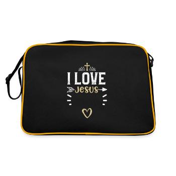 J’aime Jésus - Jésus - Sac Retro - noir/or - Dos