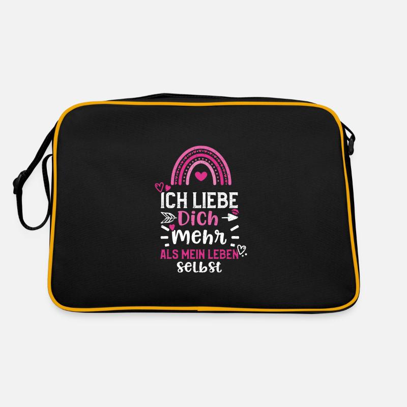 Ich liebe Dich mehr als mein Leb... Retro Tasche
