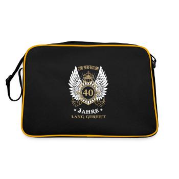 40 ans. 40 ans. anniversaire rond - Sac Retro - noir/or - Dos