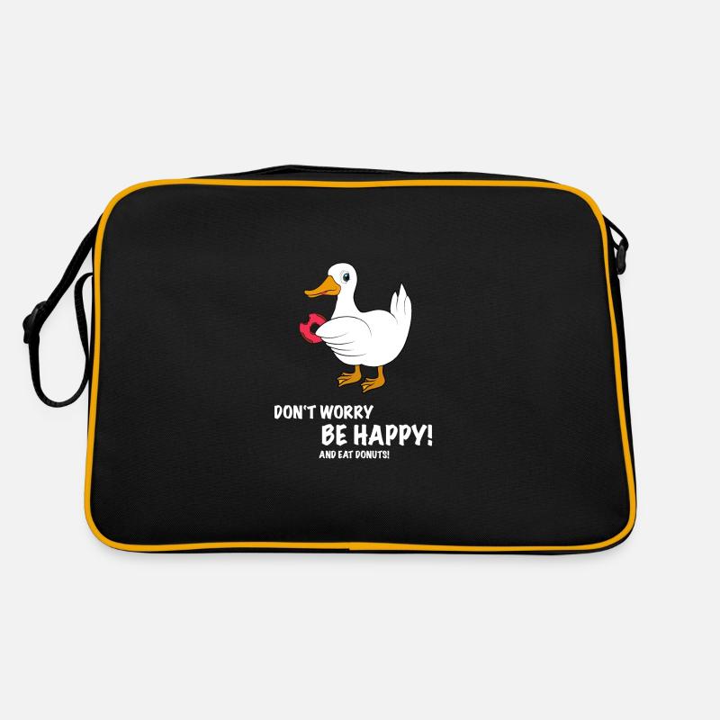 Ente mit Donut Retro Tasche