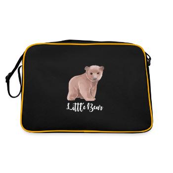 Watercolor Bear Family Little Bear - Retro Bag - black/gold - Back