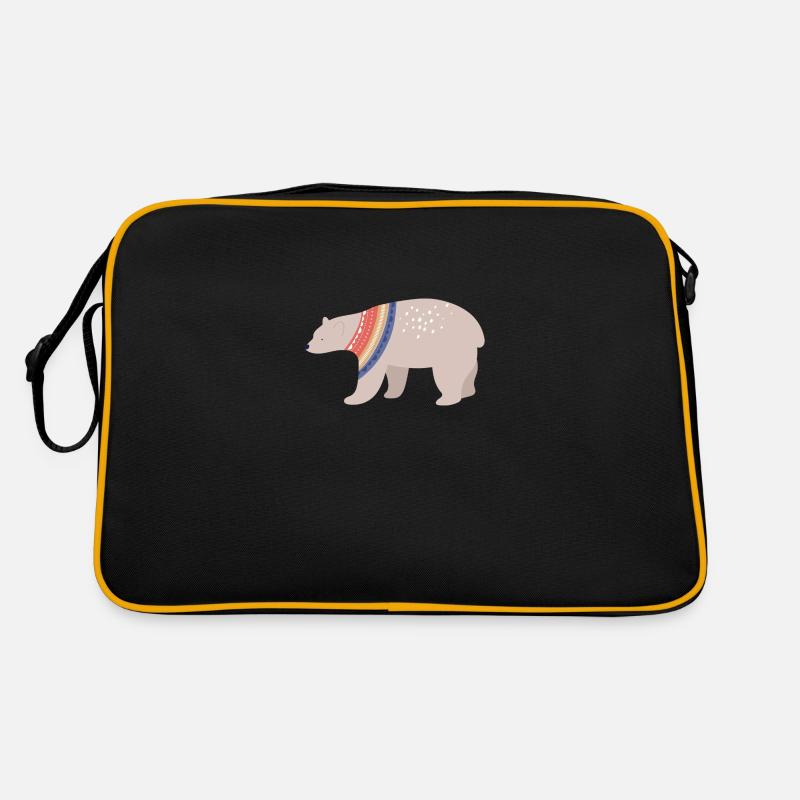Weihnachten Eisbär - Retro Tasche - Schwarz/Gold