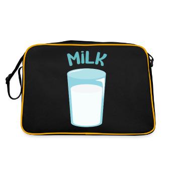 Glas Milch - Retro Tasche - Schwarz/Gold - Hinten