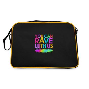 Rave Raver Techno music Techno bass Mischpult - Retro Tasche - Schwarz/Gold - Hinten