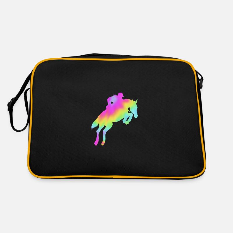 Springreiten Springpferd Retro Tasche