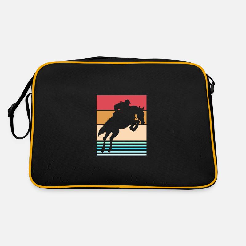 Springreiten Springpferd Retro Tasche
