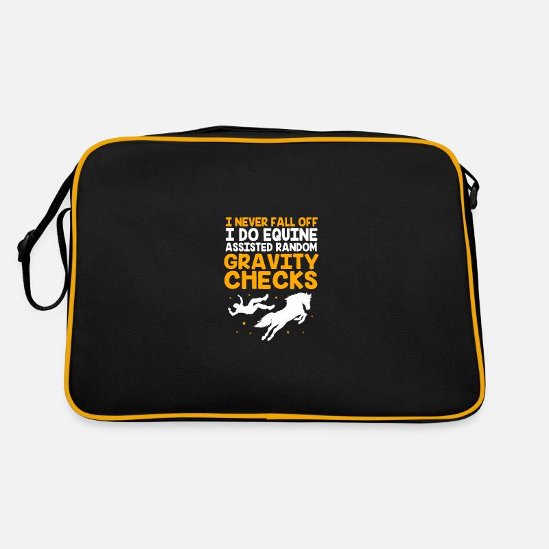 Springreiten Springpferd - Retro Tasche - Schwarz/Gold