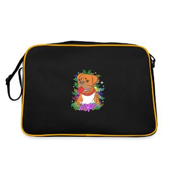 Chien Boxer - Sac Retro - noir/or - Dos