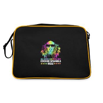 Cocker Spaniel - Retro Tasche - Schwarz/Gold - Hinten