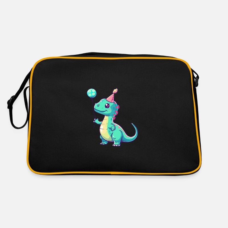 Dinosaur brontosaurus birthday comic Retro Bag