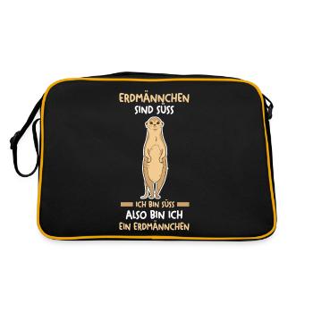 Erdmännchen - Retro Tasche - Schwarz/Gold - Hinten
