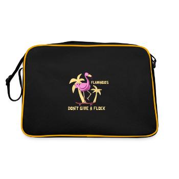 Flamingo Summer Design with slogan - Retro Bag - black/gold - Back