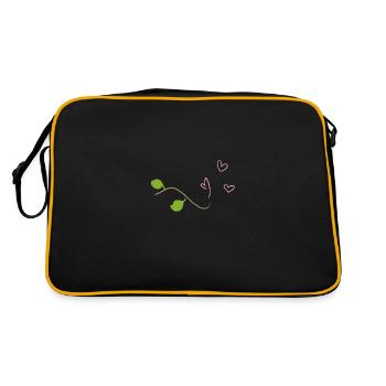 Branch Symbol Heart Tree Natural Stick Leaf - Retro Bag - black/gold - Back