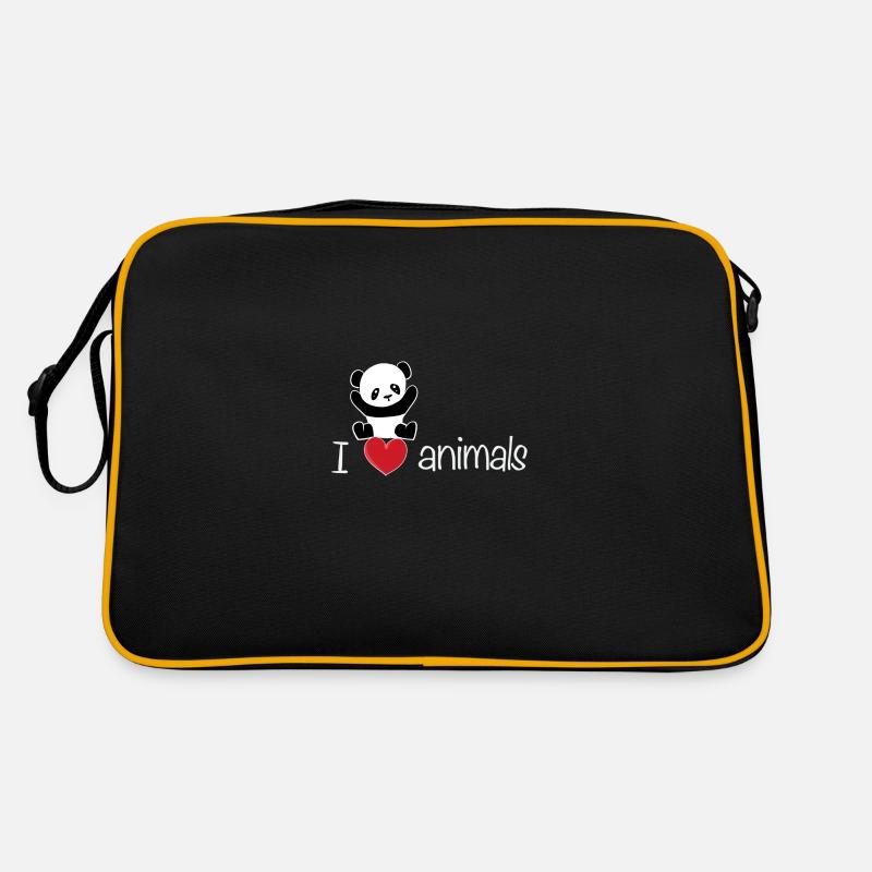 ich liebe tiere bär panda Retro Tasche