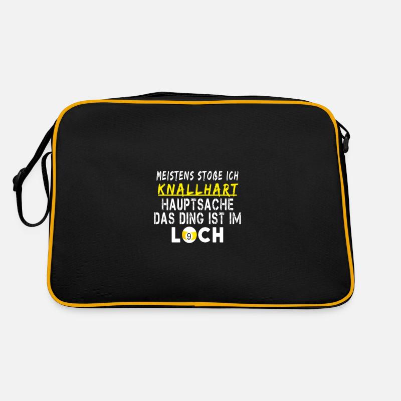 Pool Billard 9 Ball Knallhart - Retro Tasche - Schwarz/Gold