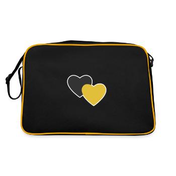 Coeur d'amour noir jaune - Sac Retro - noir/or - Dos