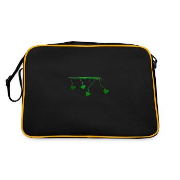 ligne de cœur verte ligne - Sac Retro - noir/or - Dos