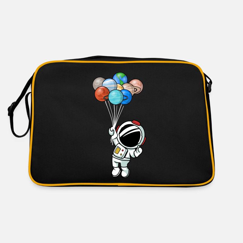Astronaut - Retro Tasche - Schwarz/Gold