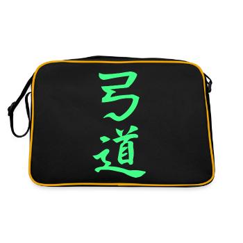 Kyudo Kanji en T-shirt vert - Sac Retro - noir/or - Dos