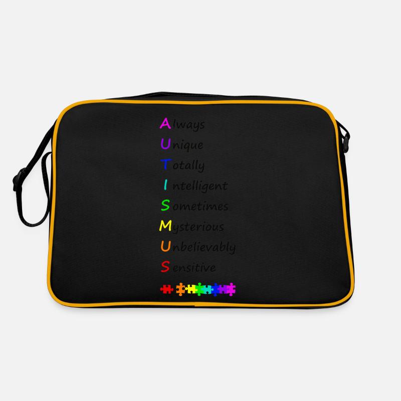 Autismus - Retro Tasche - Schwarz/Gold