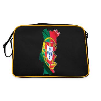 Drapeau du Portugal sur la carte du Portugal - Sac Retro - noir/or - Dos