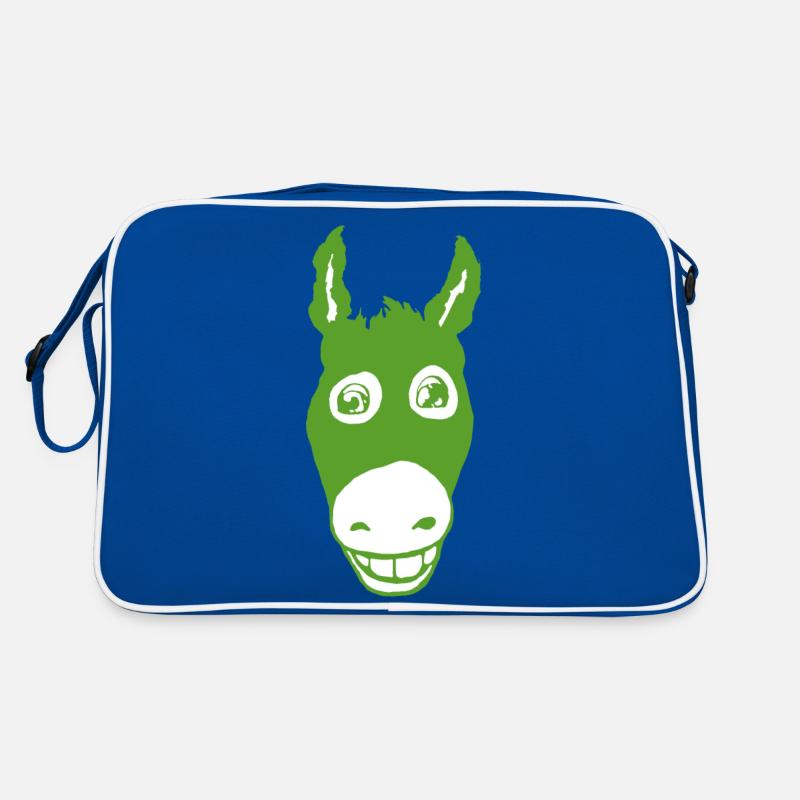 Lächelnder Esel grün Retro Tasche