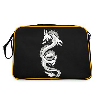 dragon blanc et gris - Sac Retro - noir/or - Dos