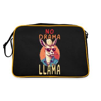 Lama Pas de drame Lama Drôle Dire Humour Drôle - Sac Retro - noir/or - Dos