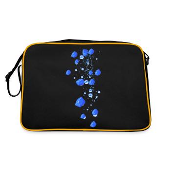 Edelsteine, lapislazuli,Perlen,Sterne, Steine - Retro Tasche - Schwarz/Gold - Hinten