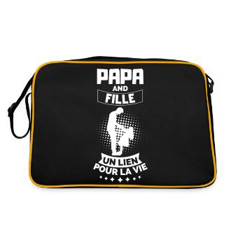 Vater und Tochter Eine Bindung fürs Leben Vater und Tochter - Retro Tasche - Schwarz/Gold - Hinten