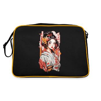 Geisha Beauty Manga Popart Retro Japan Design - Sac Retro - noir/or - Dos