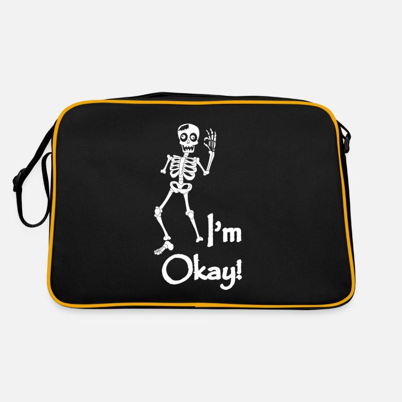 Skelett Kostüm Ich bin Okay Retro Tasche