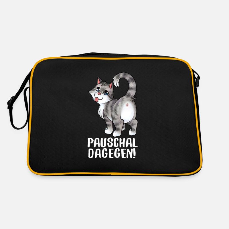 Paschal dagegen - Lustige freche Katze zeigt Popo Retro Tasche