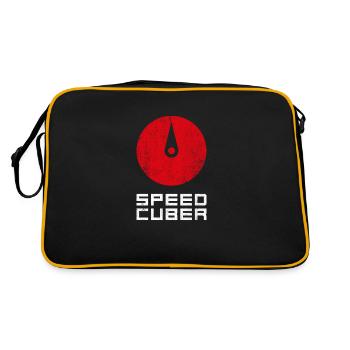 SPEEDCUBER clock. Cubing-Cube-Cuber-Speedcubing - Sac Retro - noir/or - Dos