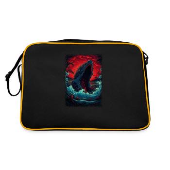 gift present gift idea fish killer whale - Retro Bag - black/gold - Back