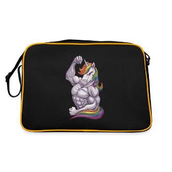 Unicorn Power - Retro Tasche - Schwarz/Gold - Hinten
