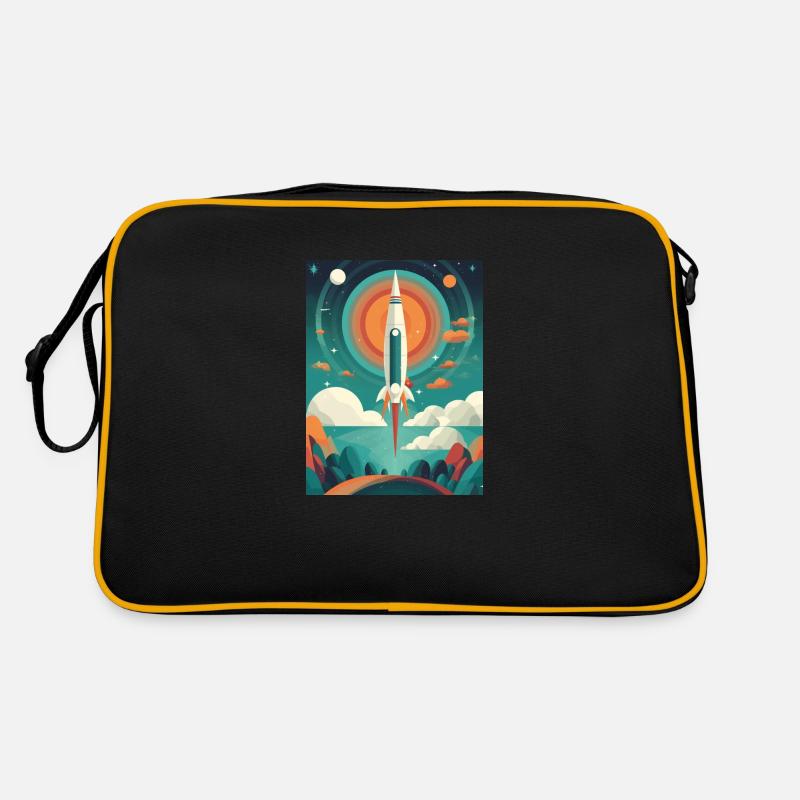 Rocket Launch Raketenstart Retro Tasche