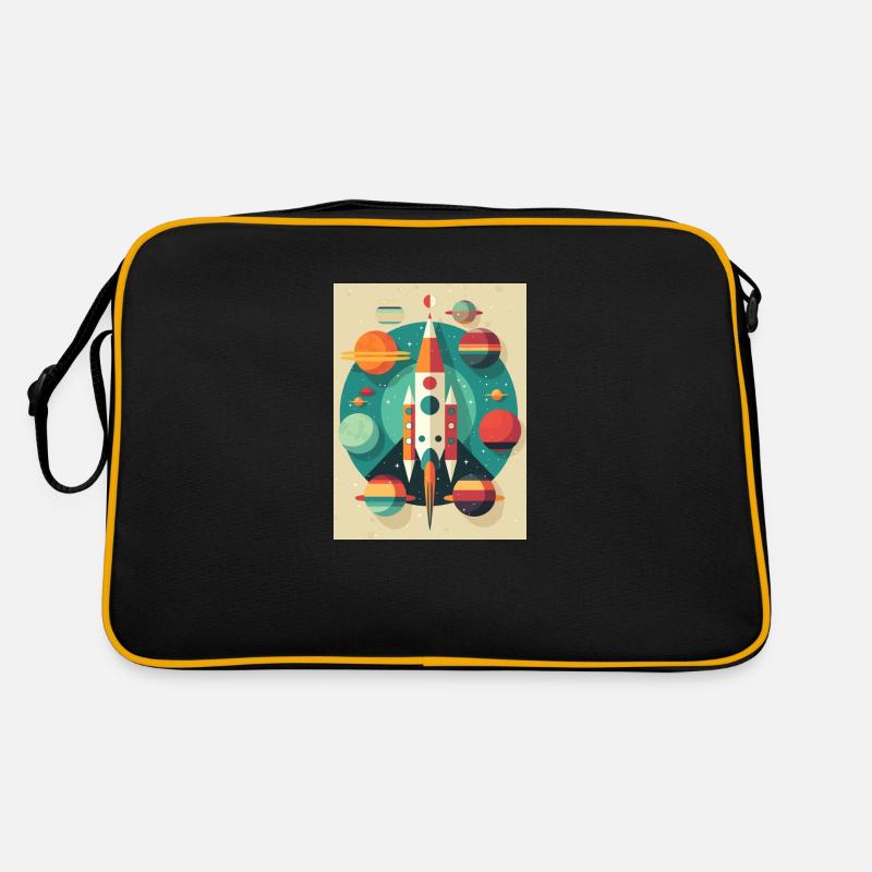 Lancement de fusée Raketenstart - Sac Retro - noir/or