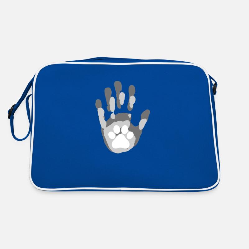 Hundefamilie Handdruck Retro Tasche