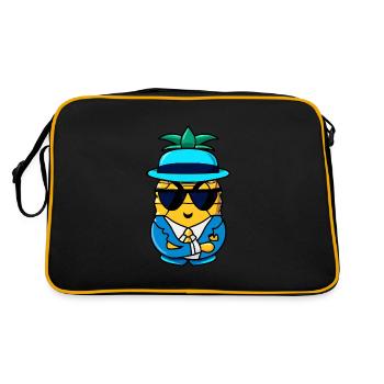 Pineapple Gangster Mafia Kawaii Design - Sac Retro - noir/or - Dos
