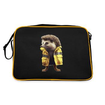 Igelsterben muss nicht sein - Retro Tasche - Schwarz/Gold - Hinten