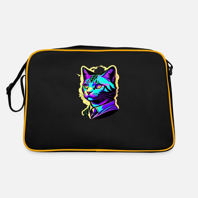 Gentleman Katze bunt Retro Tasche