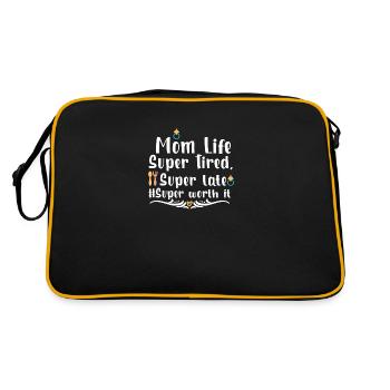 Mom Life Super Tired Super late Super worth it - Retro Bag - black/gold - Back