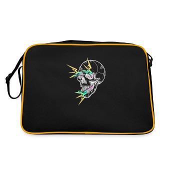 Skull Flash white - Retro Bag - black/gold - Back