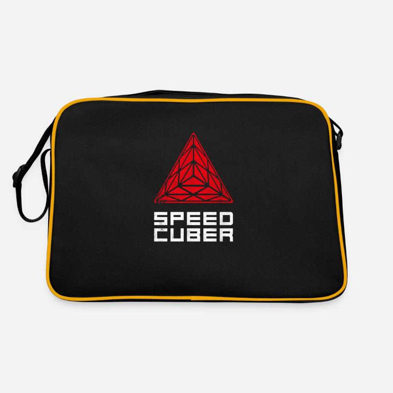 SPEEDCUBER pyraminx3D. Cubing-Cuber-Speedcubing - Sac Retro - noir/or