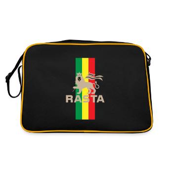 Drapeau Rasta Reggae Reggae Musique Lion - Sac Retro - noir/or - Dos