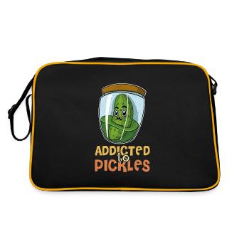 Fruits, jardin, concombres, cornichons, cornichons - Sac Retro - noir/or - Dos